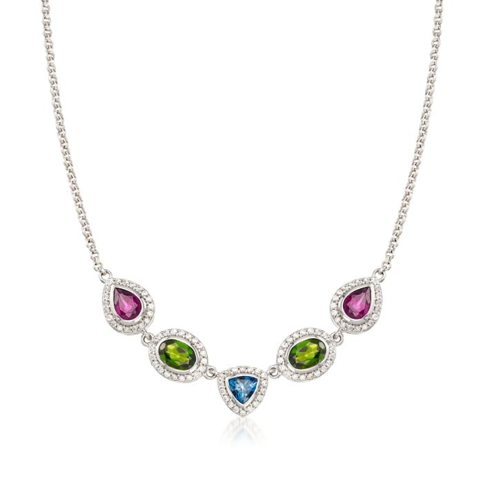 5.00 ct. t.w. Multi-Stone Necklace in Sterling Silver