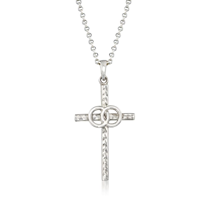 Italian Sterling Silver Marriage Cross Necklace