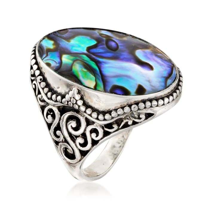 Abalone Shell Bali-Style Ring in Sterling Silver | Ross-Simons
