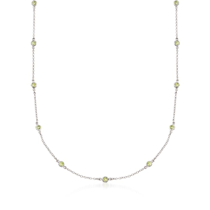 1.80 ct. t.w. Peridot Station Necklace in Sterling Silver