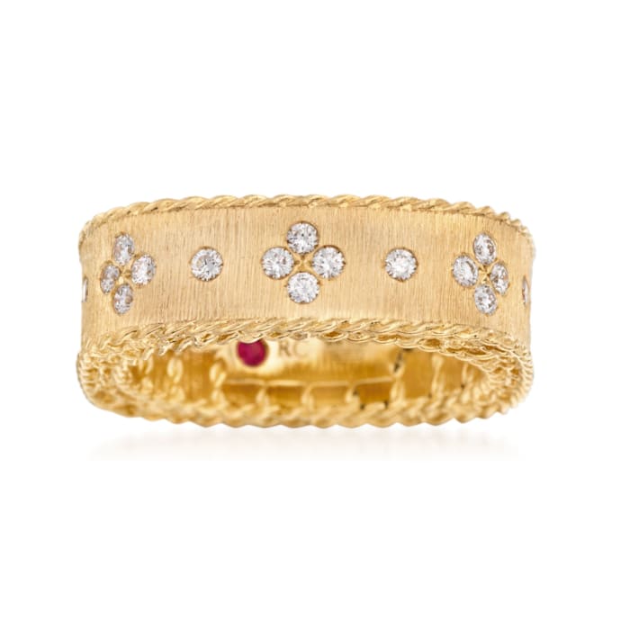 Roberto Coin &quot;Princess&quot; .32 ct. t.w. Diamond Square Ring in 18kt Yellow Gold