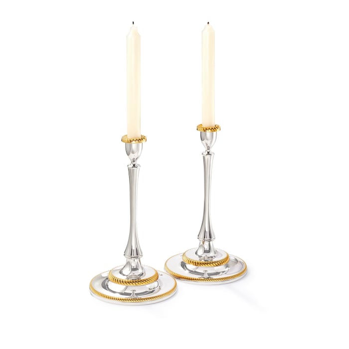 Reed & Barton &quot;Roseland&quot; 2-pc. Two-Tone Candlestick Set