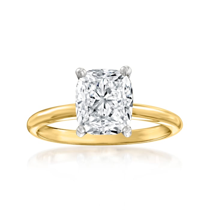 2.51 Carat Diamond Solitaire Ring in 14kt Yellow Gold