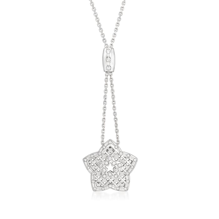 C. 2000 Vintage Giorgio Visconti .25 ct. t.w. Diamond Star Necklace in 18kt White Gold