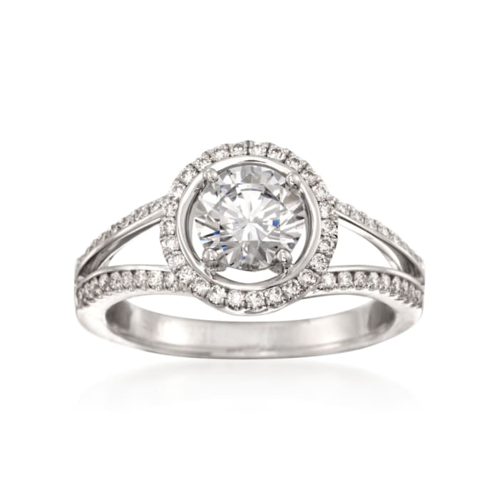 Simon G. .34 ct. t.w. Diamond Engagement Ring Setting in 18kt White Gold