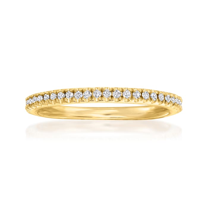 Henri Daussi .15 ct. t.w. Pave Diamond Wedding Ring in 18kt Yellow Gold