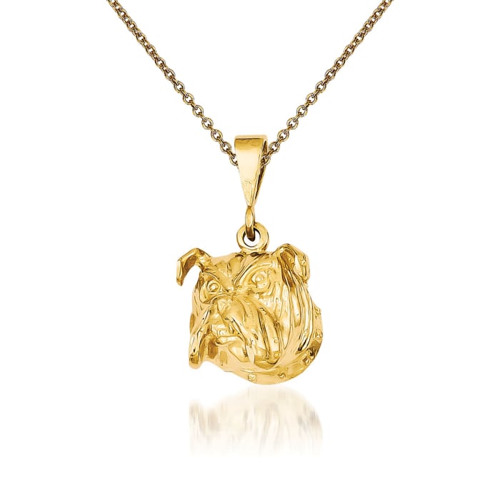 14kt Yellow Gold Bulldog Pendant Necklace