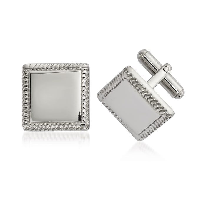 Stainless Steel Polished Square Cuff Links