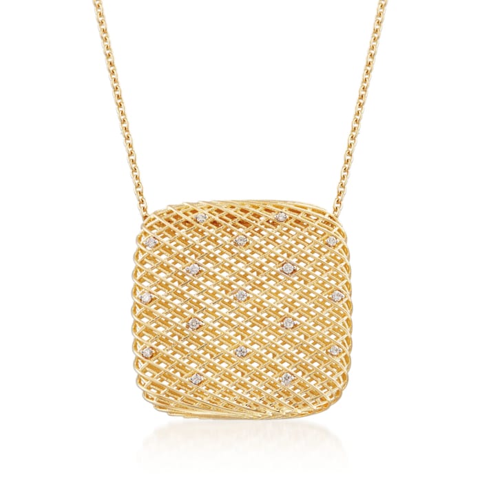 Roberto Coin .13 ct. t.w. Diamond Pendant Necklace in 18kt Two-Tone Gold