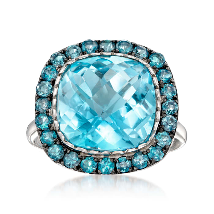 8.90 ct. t.w. Sky and London Blue Topaz Ring in Sterling Silver