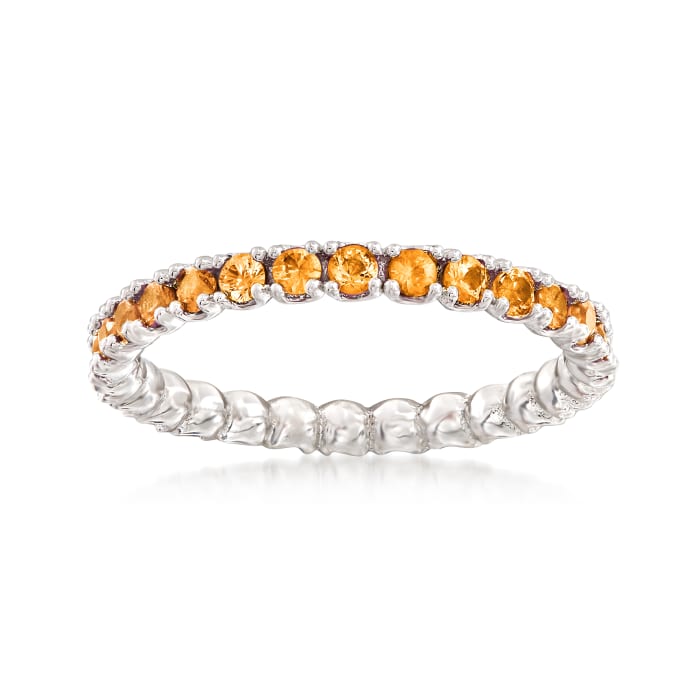 .97 ct. t.w. Orange Sapphire Stackable Eternity Band in Sterling Silver