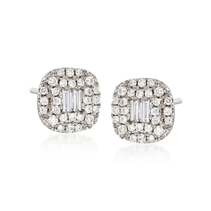 Gregg Ruth .58 ct. t.w. Diamond Earrings in 18kt White Gold