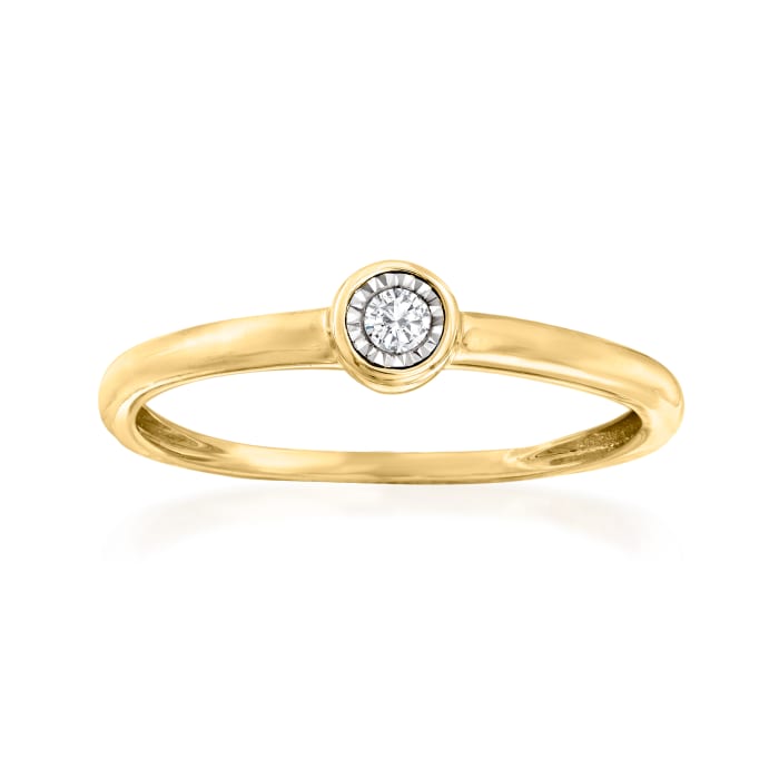 Bezel-Set Diamond-Accented Ring in 14kt Yellow Gold | Ross-Simons