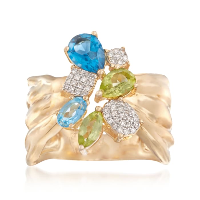 1.43 ct. t.w. Multi-Stone Ring in 18kt Gold Over Sterling  