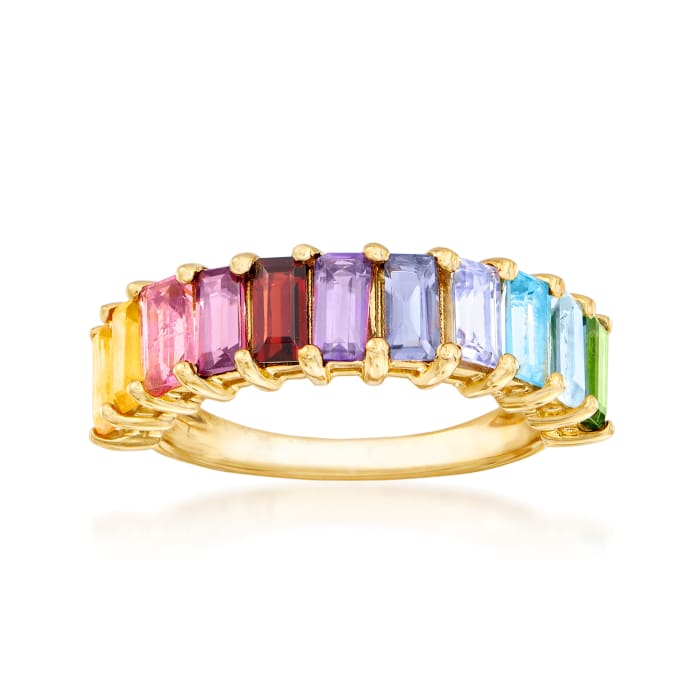 2.00 ct. t.w. Multi-Gemstone Ring in 18kt Gold Over Sterling