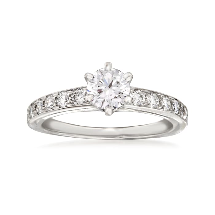 C. 1990 Vintage Tiffany Jewelry .72 ct. t.w. Diamond Ring in Platinum