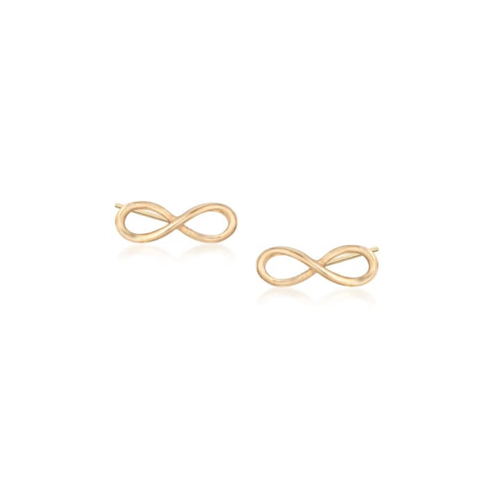 18kt Yellow Gold Infinity Symbol Stud Earrings