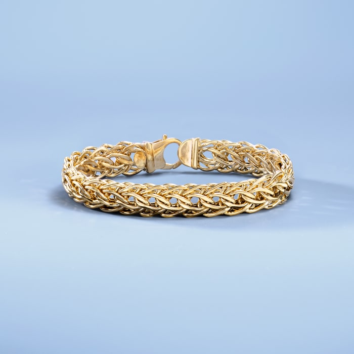 Italian 14kt Yellow Gold Cestina-Link Bracelet | Ross-Simons