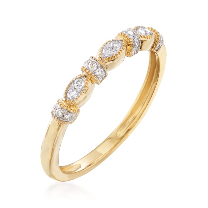 .12 ct. t.w. Vintage-Style Diamond Ring in 14kt Yellow Gold | Ross-Simons