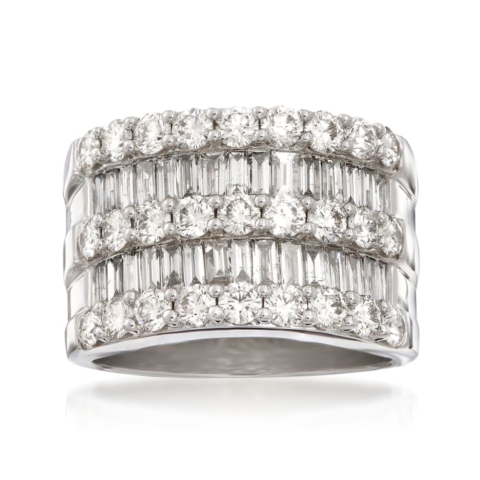 3.45 ct. t.w. Diamond Wide Band Ring in 14kt White Gold