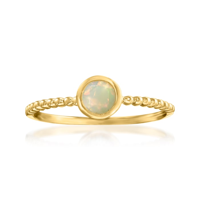 Ethiopian Opal Beaded Ring in 14kt Yellow Gold