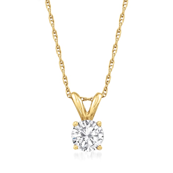 .50 Carat Diamond Solitaire Necklace in 14kt Yellow Gold
