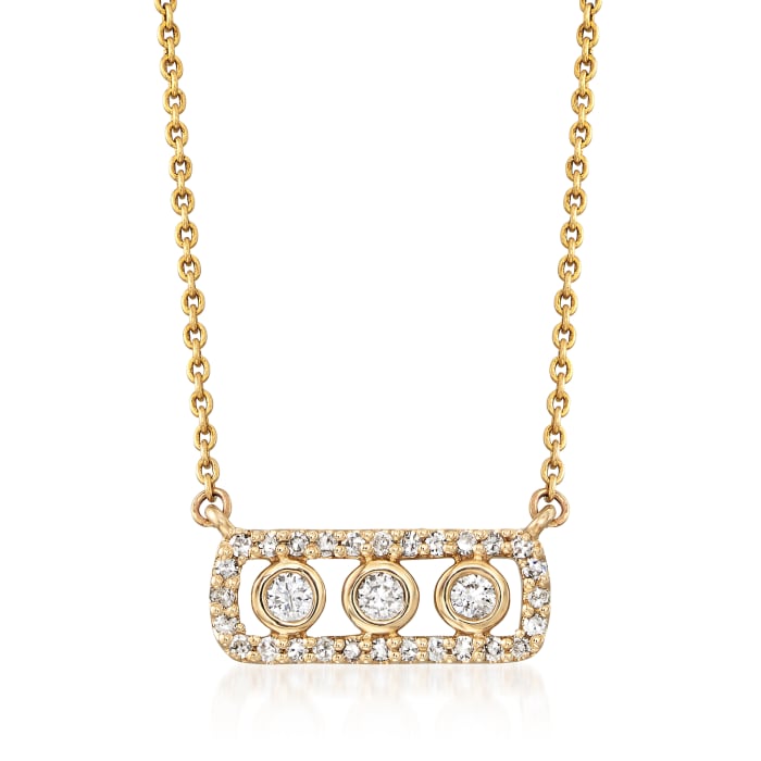 .27 ct. t.w. Diamond Bezel Frame Necklace in 14kt Yellow Gold
