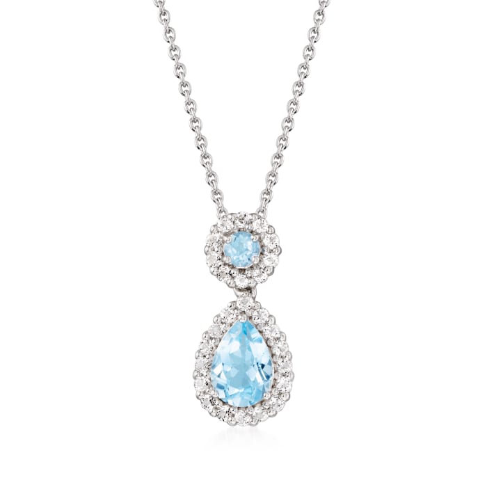 3.30 ct. t.w. Sky Blue and White Topaz Pendant Necklace in Sterling Silver