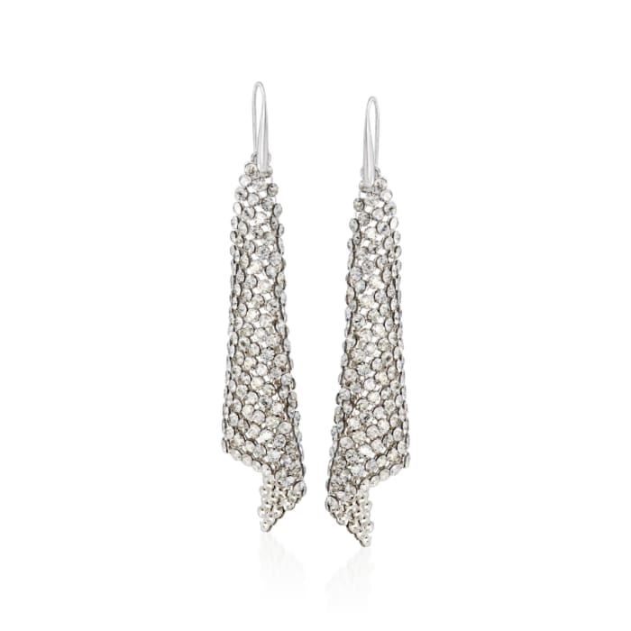 Swarovski Crystal &quot;Fit&quot; Silver Shade Crystal Mesh Drop Earrings in Silvertone