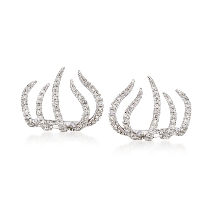Gabriel Designs .59 ct. t.w. Diamond Spray Earrings in 14kt White Gold