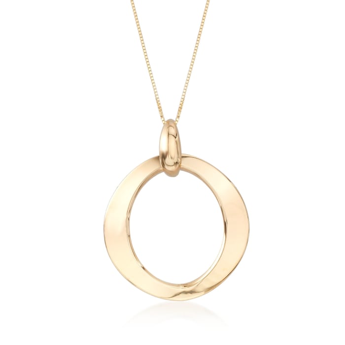 14kt Yellow Gold Open Circle Pendant Necklace