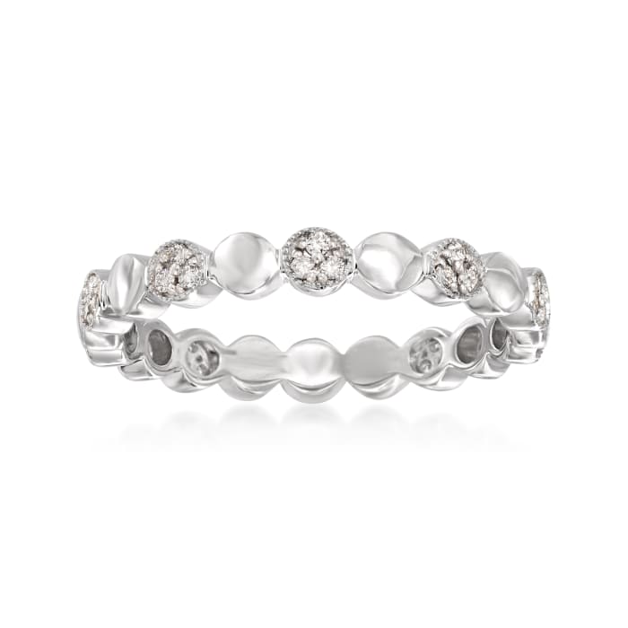 .13 ct. t.w. Pave Diamond Alternating Circle Eternity Band in 14kt White Gold