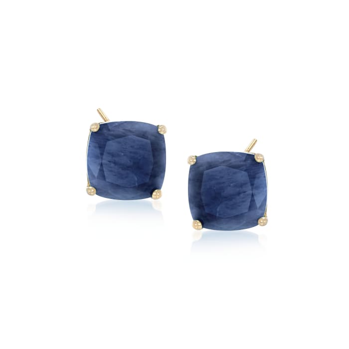 7.75 ct. t.w. Opaque Sapphire Earrings in 14kt Yellow Gold