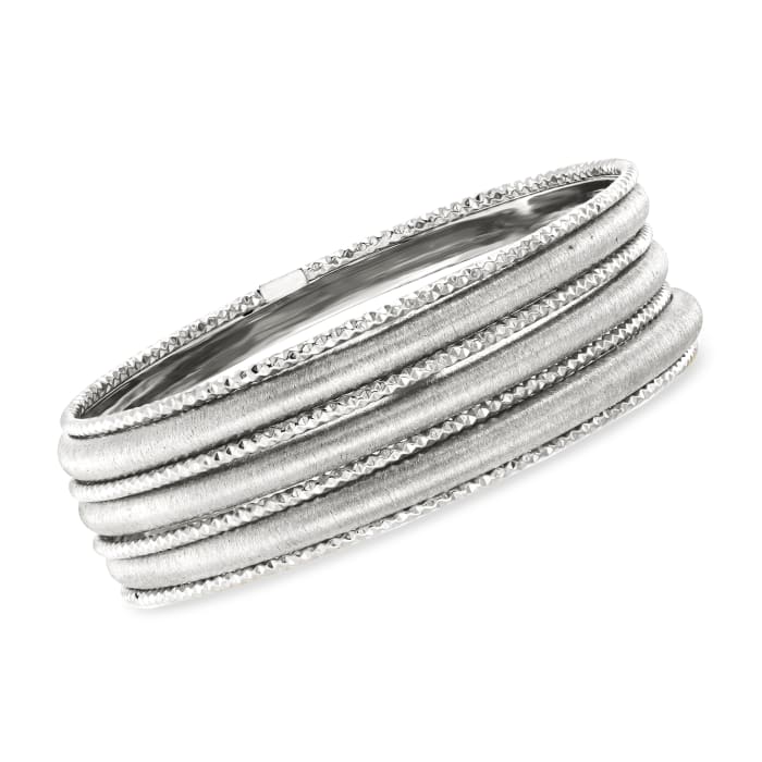 Italian Sterling Silver Jewelry Set: Seven Bangle Bracelets