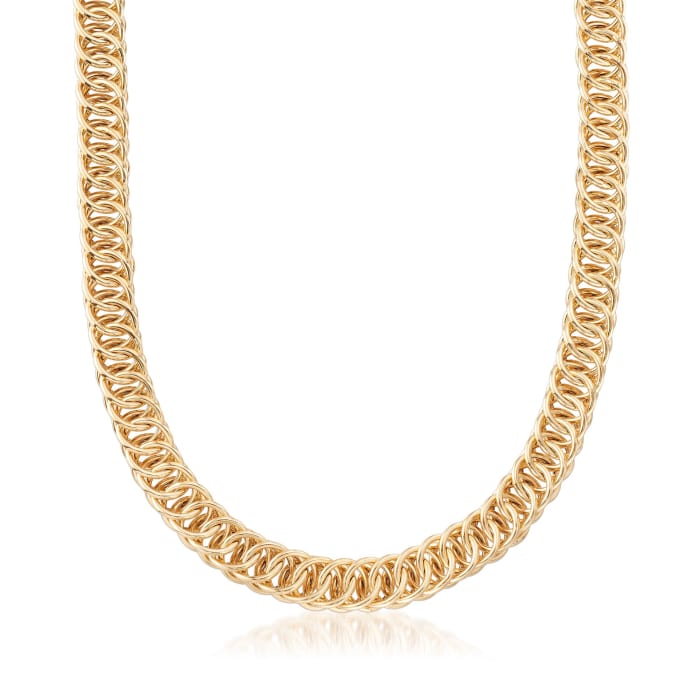Italian 18kt Gold Over Sterling Double Circle-Link Necklace