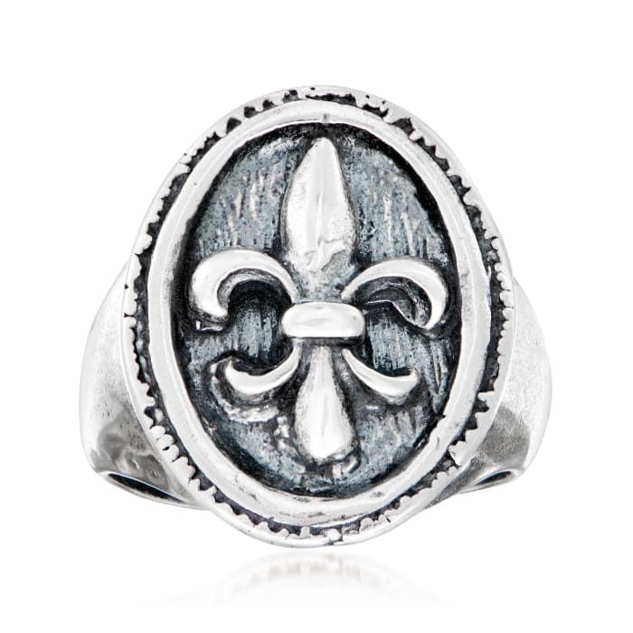Italian Sterling Silver Fleur-De-Lis Ring