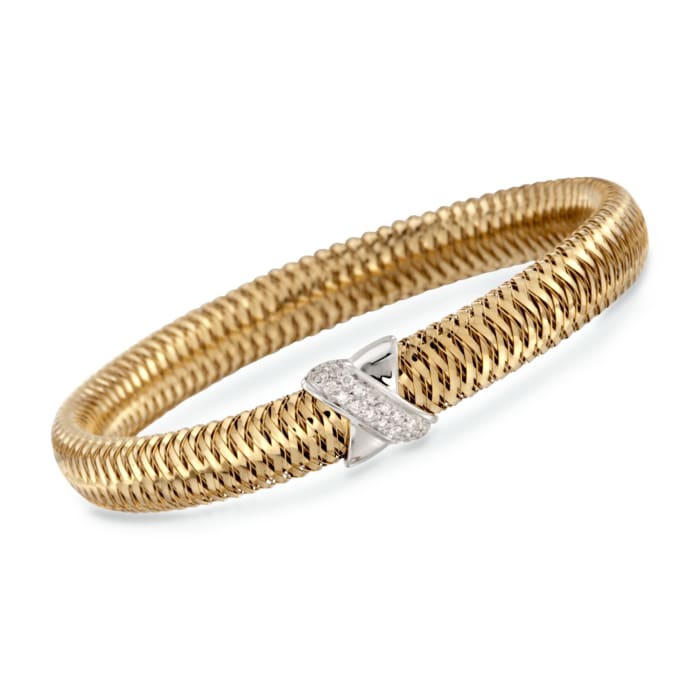 Roberto Coin &quot;Primavera&quot; .18 ct. t.w. Diamond Bangle Bracelet in 18kt Two-Tone Gold