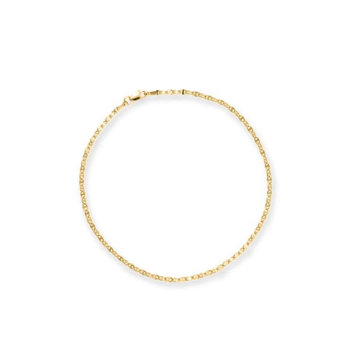 14kt Yellow Gold Anchor-Link Anklet