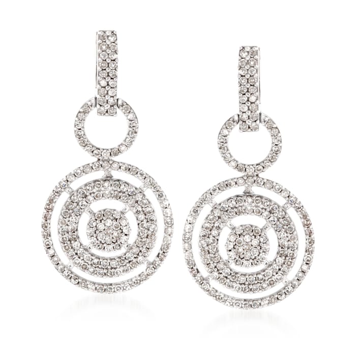 .60 ct. t.w. Diamond Circle Drop Earrings in Sterling Silver