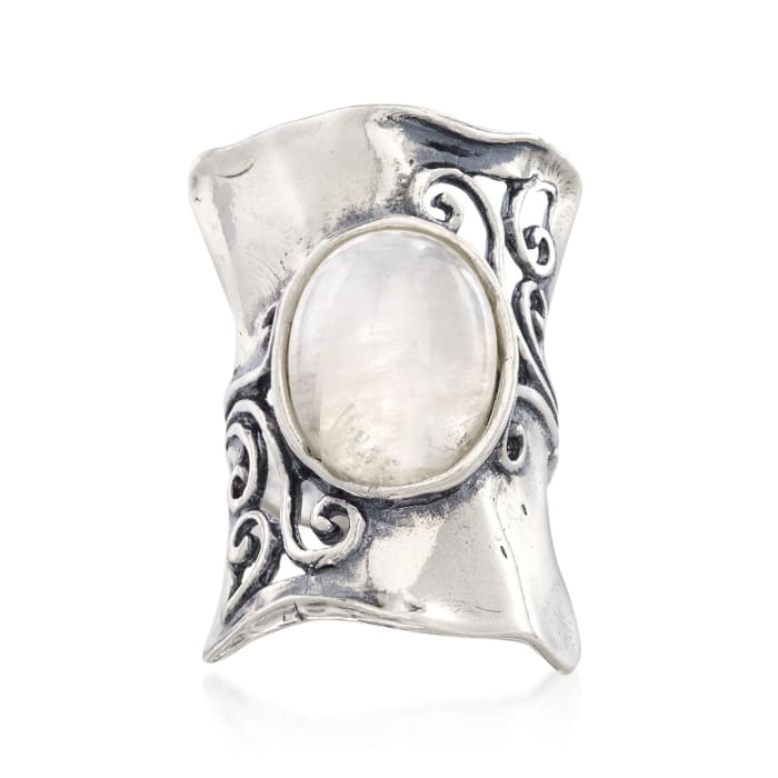 Moonstone Swirl Ring in Sterling Silver