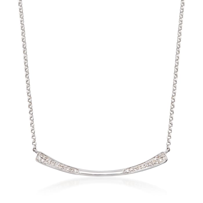 .10 ct. t.w. Diamond Bar Necklace in Sterling Silver