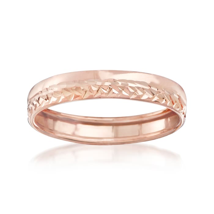 Italian 14kt Rose Gold Diamond-Cut Ring