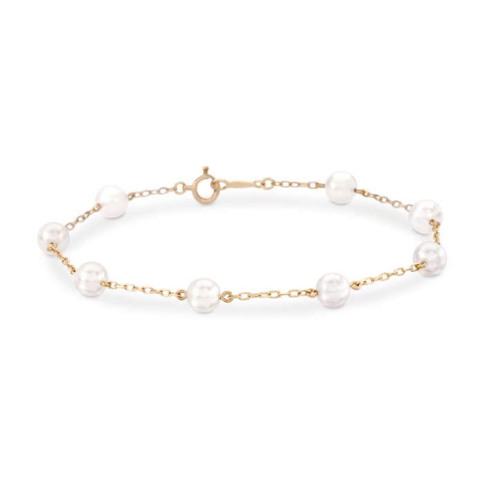 Mikimoto 5-5.5mm A+ Akoya Pearl Bracelet in 18kt Yellow Gold