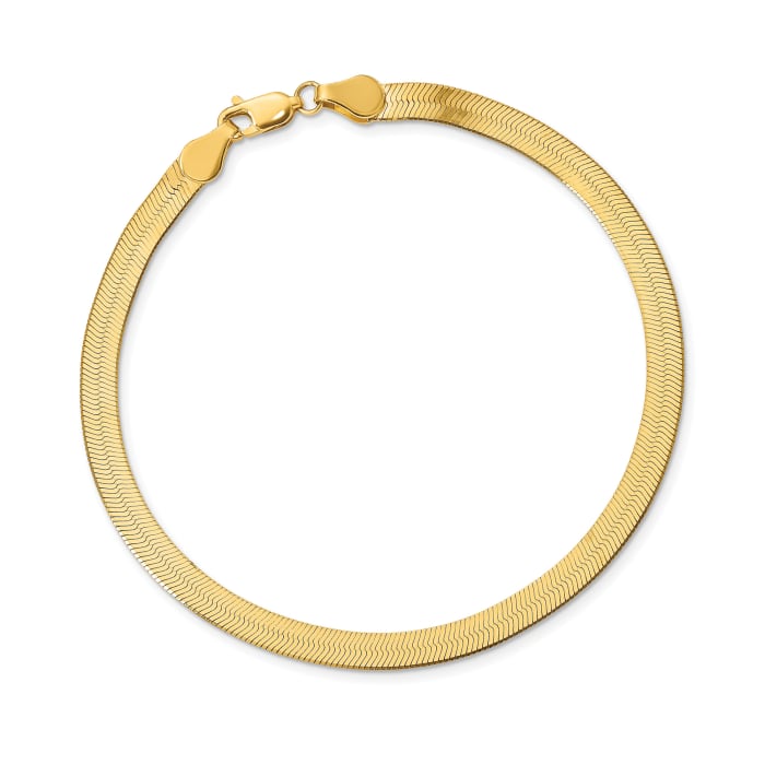 14kt Yellow Gold 10mm Herringbone Bracelet