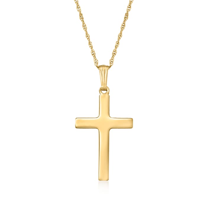 14kt Yellow Gold Cross Pendant Necklace | Ross-Simons