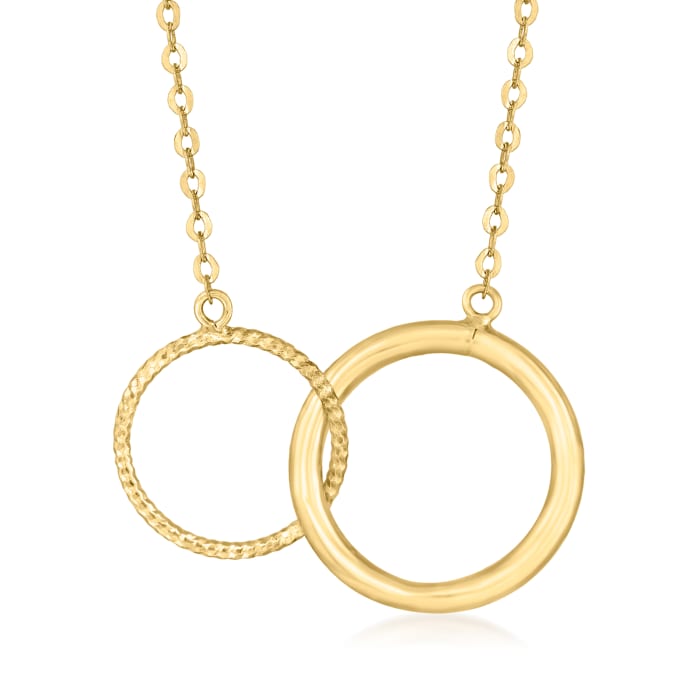 Ladies Gold Interlocking Circles Necklace – Bannon Jewellers