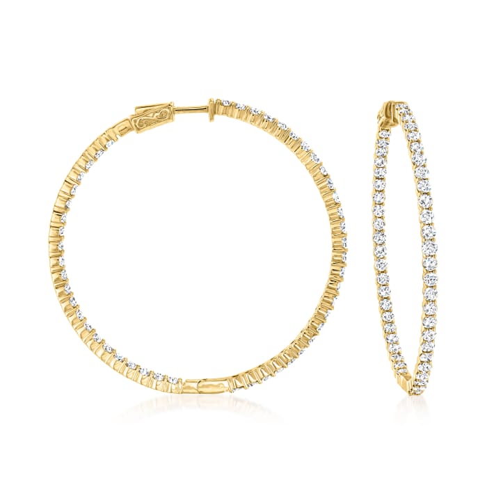 6.50 ct. t.w. Diamond Inside-Outside Hoop Earrings in 14kt Yellow Gold