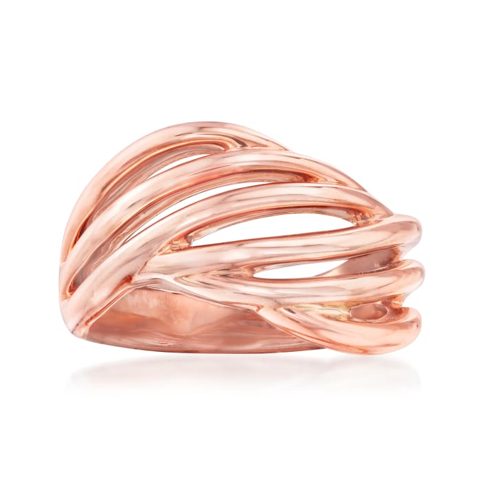 14kt Rose Gold Twisted Open-Space Ring