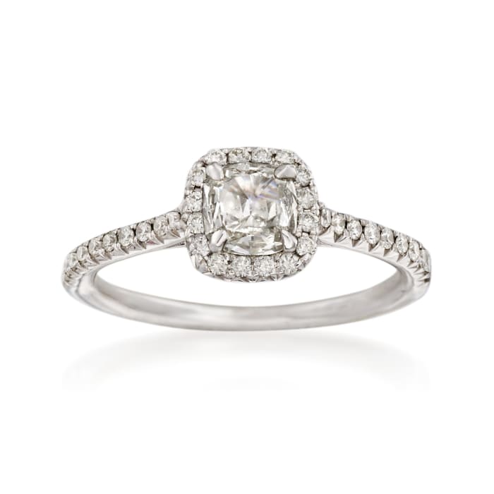 Henri Daussi .72 ct. t.w. Diamond Engagement Ring in 18kt White Gold