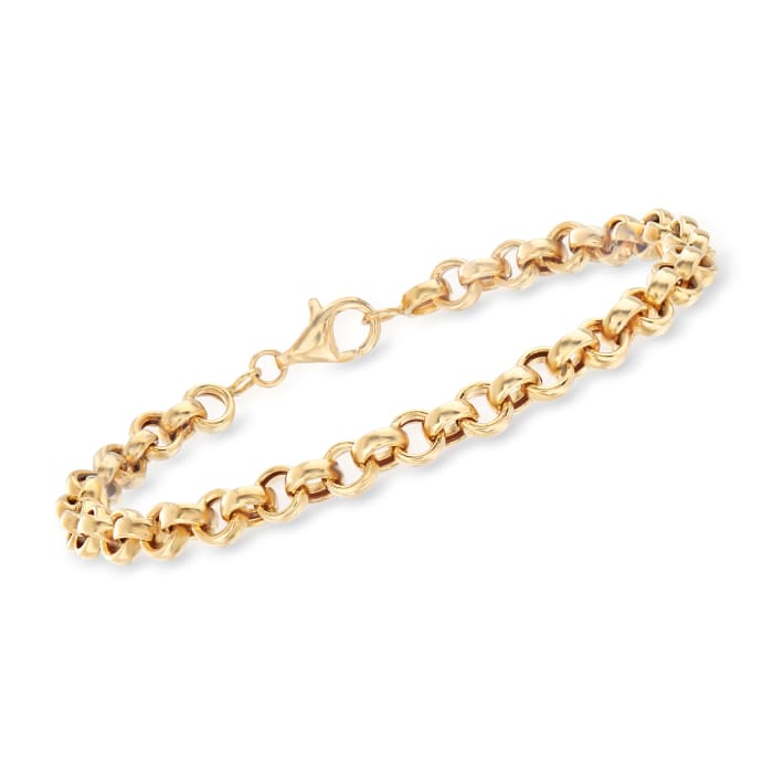 18kt Yellow Gold Rolo-Link Bracelet